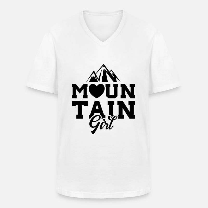 Berg Mädchen Liebe Herz - Männer-T-Shirt mit V-Ausschnitt - Weiß
