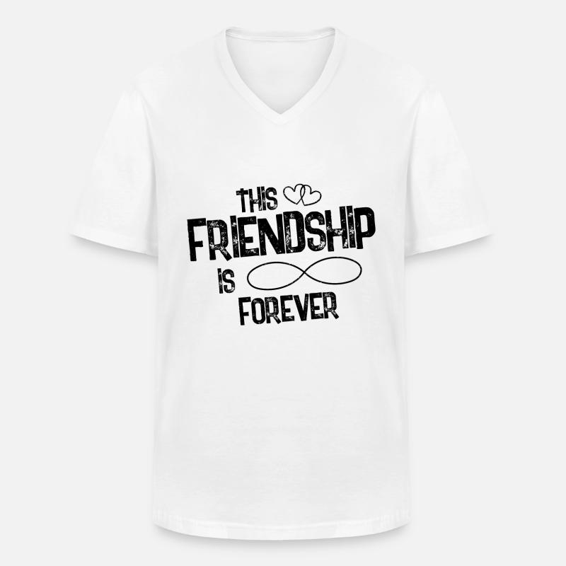 Freundschaft cool freunde - Männer-T-Shirt mit V-Ausschnitt - Weiß