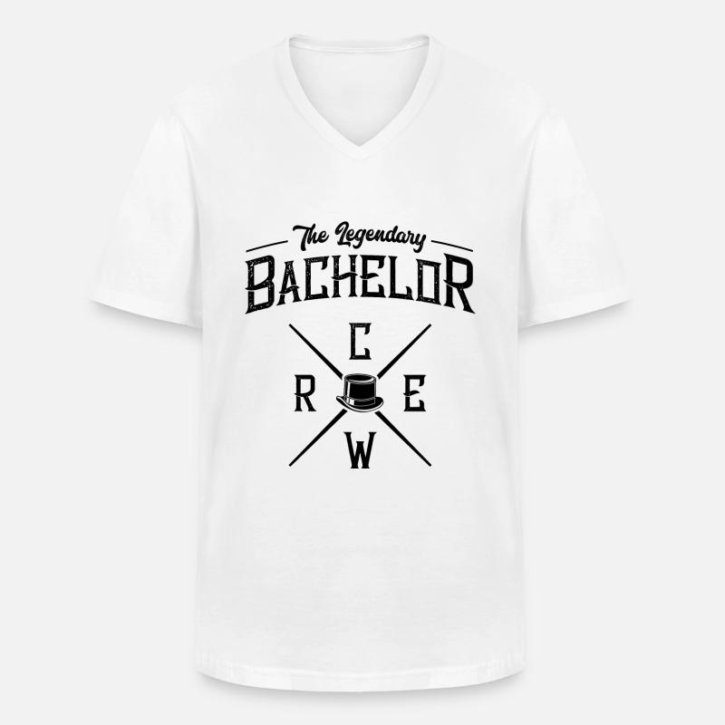 Bachelor Crew Party Junggesellen - Männer-T-Shirt mit V-Ausschnitt - Weiß