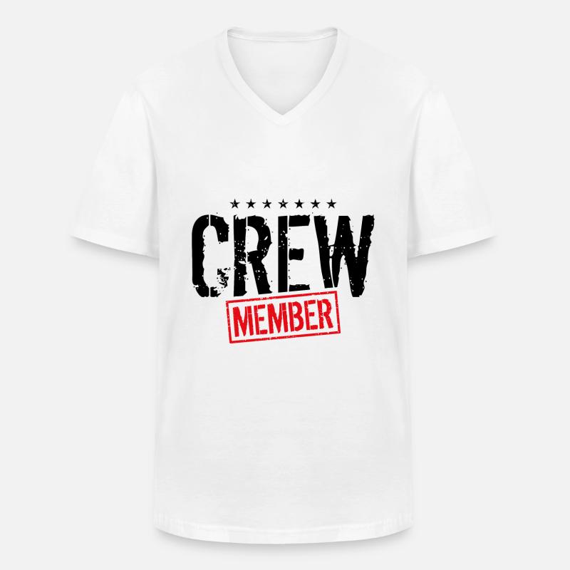 timbre de membre d'équipage - T-shirt col V Homme - blanc