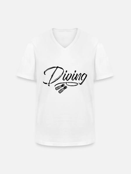 diving diving diving fins - Men's V-Neck T-Shirt - white