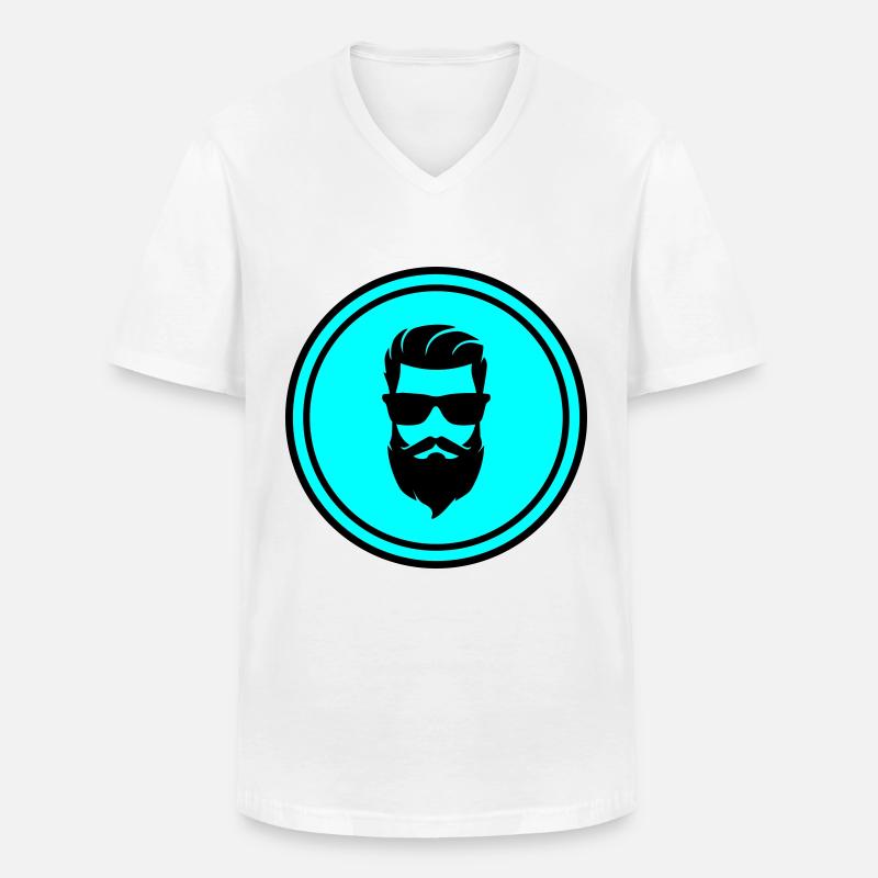 Face beard symbol - Men's V-Neck T-Shirt - white