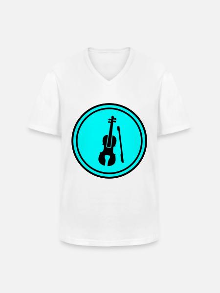 Icône de violon - T-shirt col V Homme - blanc