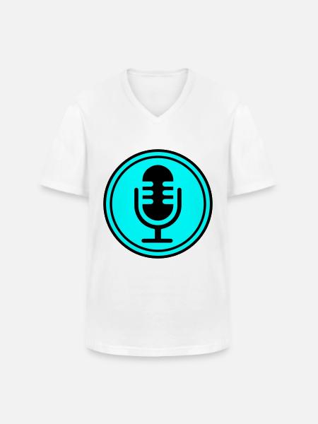 Microphone icon - Men's V-Neck T-Shirt - white