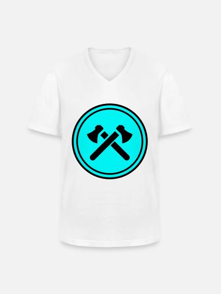 Axe icon - Men's V-Neck T-Shirt - white