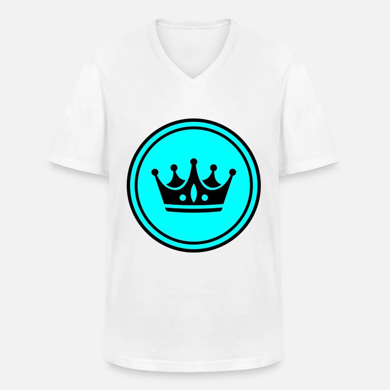 Krone Symbol - Männer-T-Shirt mit V-Ausschnitt - Weiß
