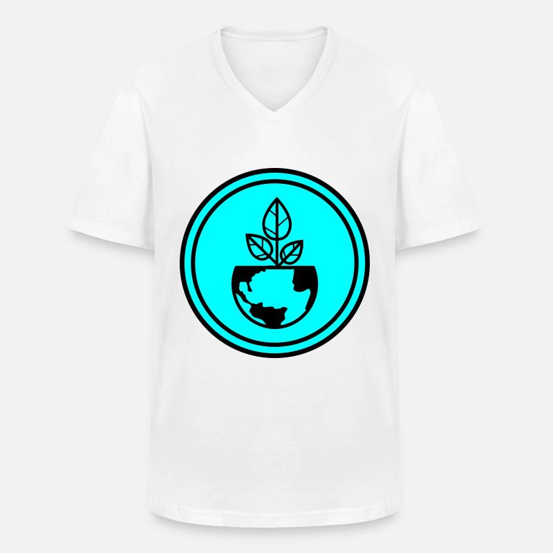 Planet Erde - Männer-T-Shirt mit V-Ausschnitt - Weiß