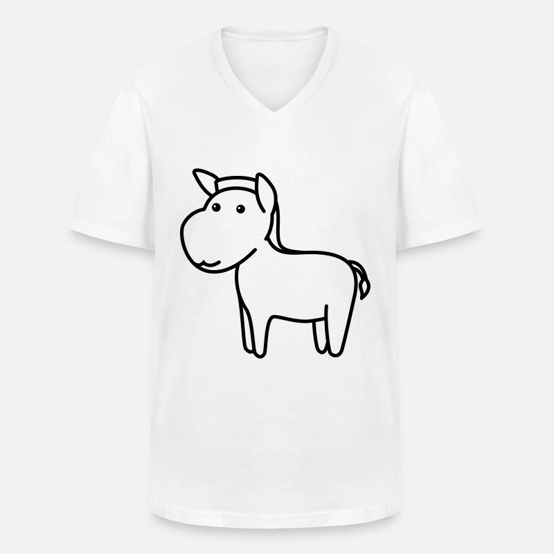 Esel Comic Tier - Männer-T-Shirt mit V-Ausschnitt - Weiß