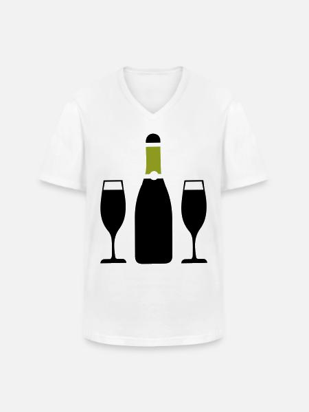 Red Wine Symbol - Men's V-Neck T-Shirt - white