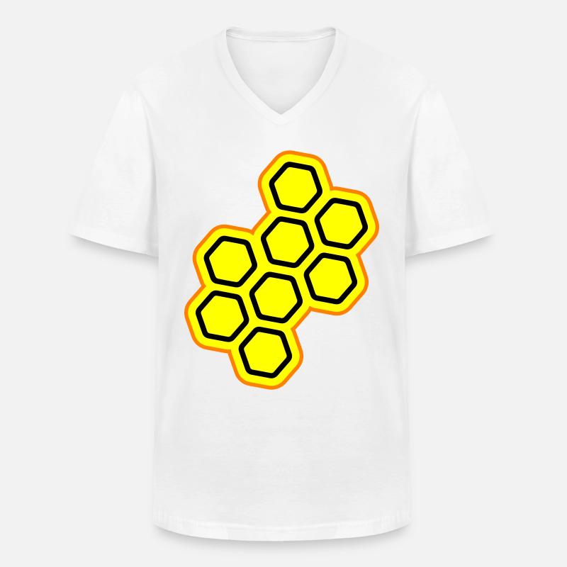 Imker symbol - Männer-T-Shirt mit V-Ausschnitt - Weiß