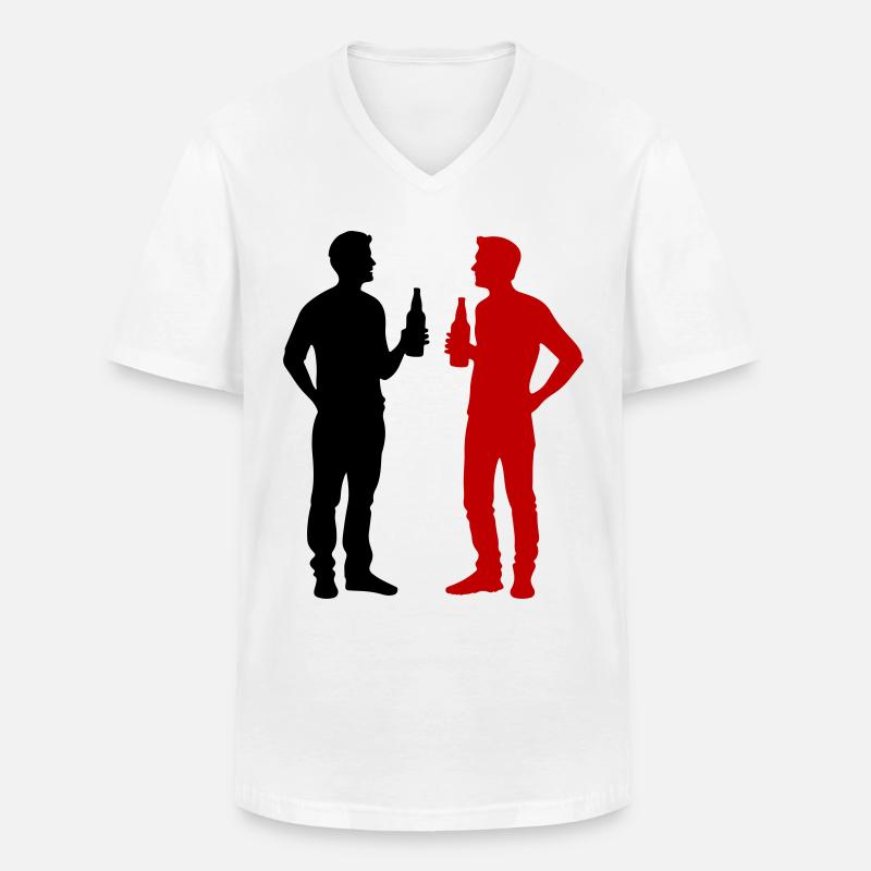 Team Drinking Mannschaft - Männer-T-Shirt mit V-Ausschnitt - Weiß