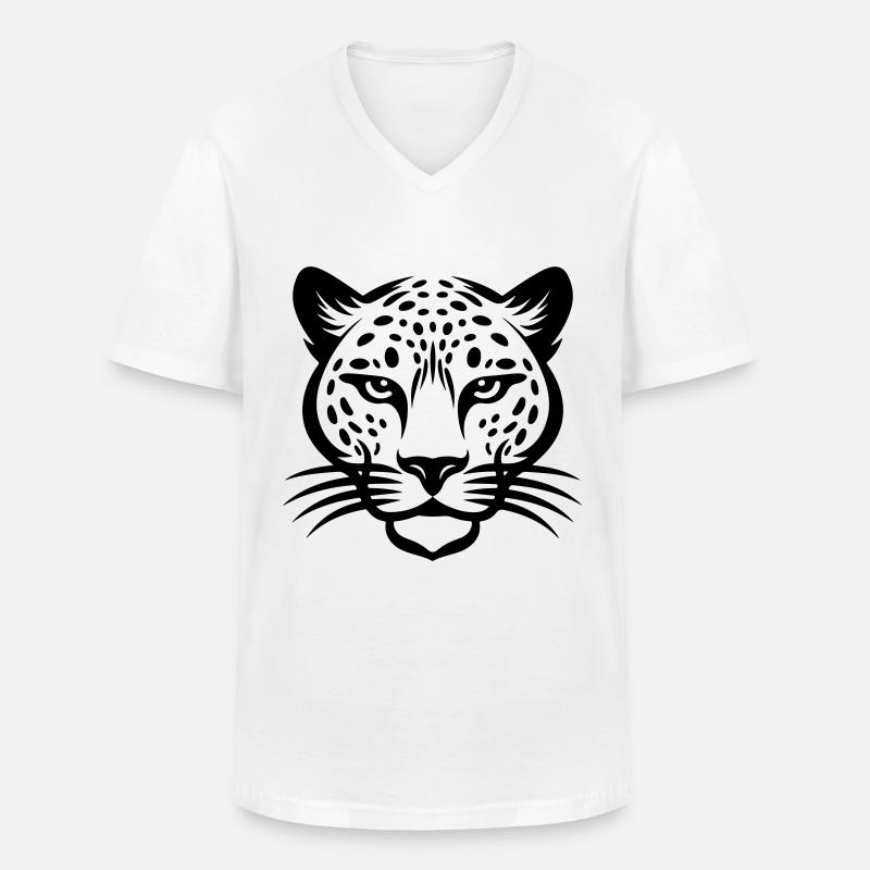 Gepard Kopf - Männer-T-Shirt mit V-Ausschnitt - Weiß
