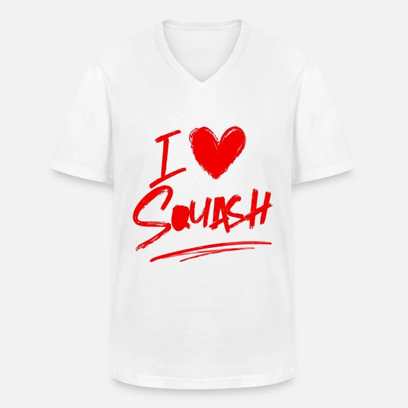 Ich liebe Squash - Männer-T-Shirt mit V-Ausschnitt - Weiß