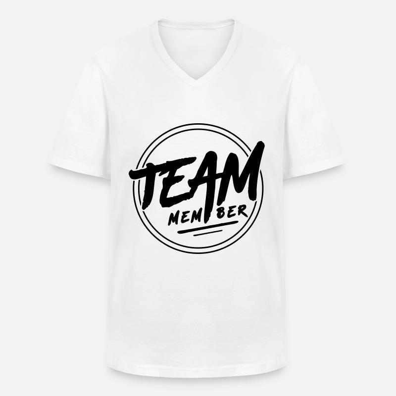 Emblème du membre de l’équipe - T-shirt col V Homme - blanc
