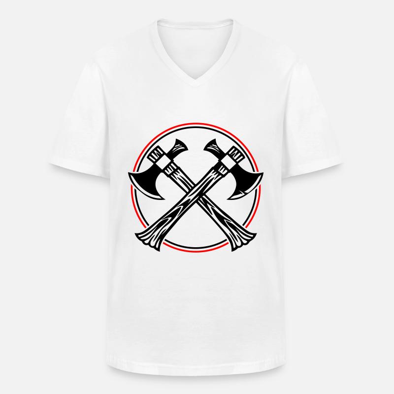 Axt Symbol - Männer-T-Shirt mit V-Ausschnitt - Weiß