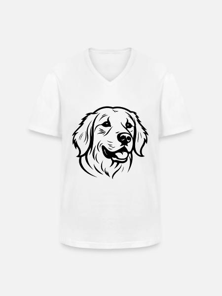 Golden Retriever Dog Head - Men's V-Neck T-Shirt - white