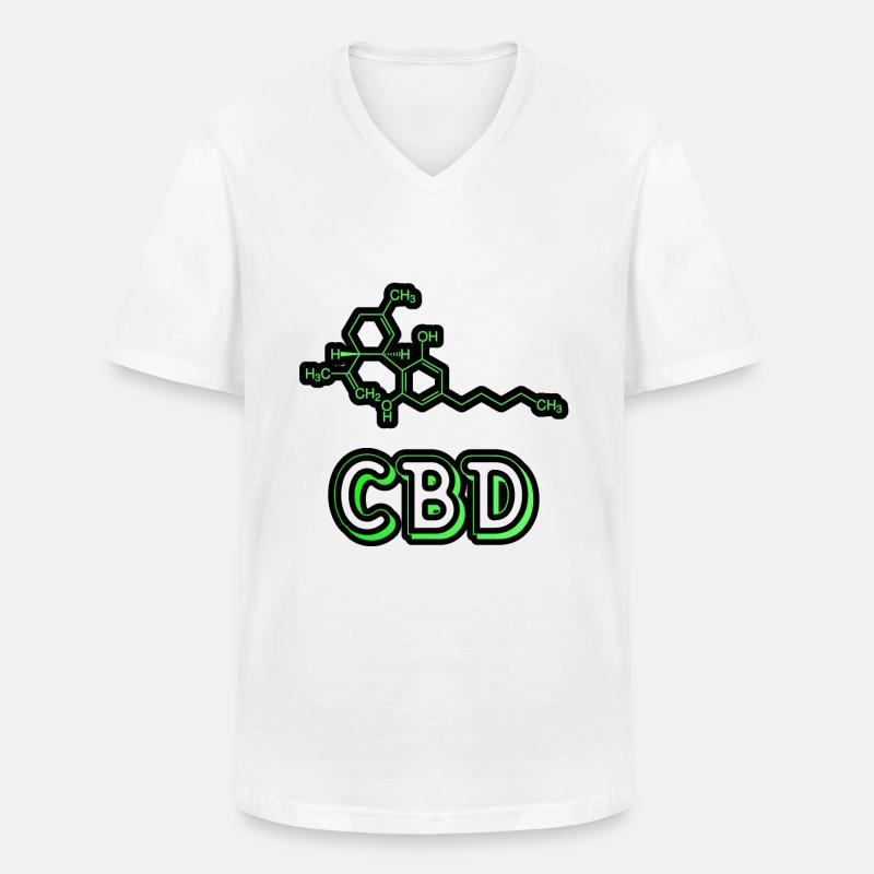 Cannabidiol - CBD Cannabis Geschenk - Männer-T-Shirt mit V-Ausschnitt - Weiß