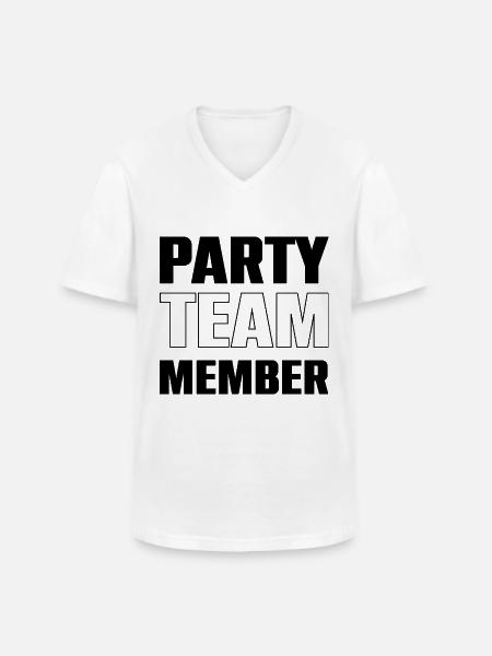 Party Team - Men's V-Neck T-Shirt - white