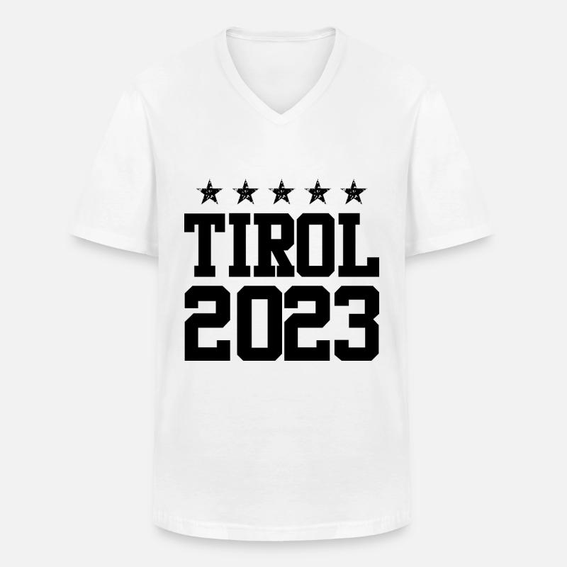 Tirol 2023 - Männer-T-Shirt mit V-Ausschnitt - Weiß