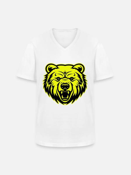 Bear Head Portrait Icon - Men's V-Neck T-Shirt - white