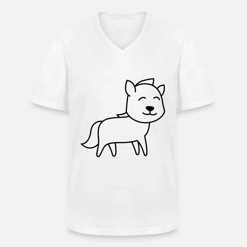 Hyäne Comic Tier - Männer-T-Shirt mit V-Ausschnitt - Weiß