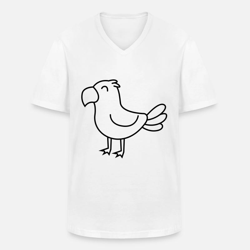 Papagei Comic Tier - Männer-T-Shirt mit V-Ausschnitt - Weiß