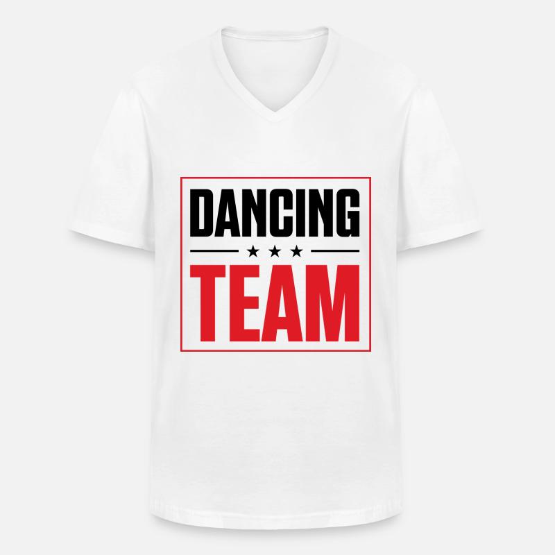 Dancing Team - Männer-T-Shirt mit V-Ausschnitt - Weiß