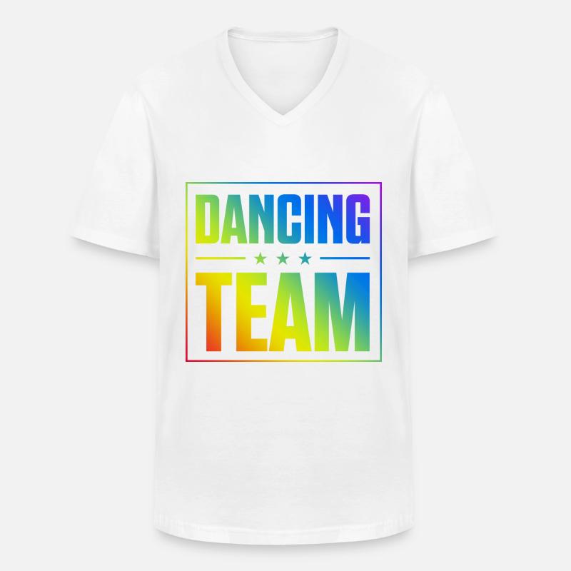 Dancing Team - Männer-T-Shirt mit V-Ausschnitt - Weiß