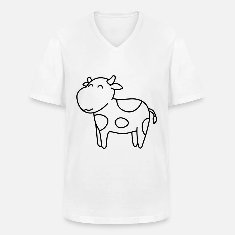 Kuh Comic Tier - Männer-T-Shirt mit V-Ausschnitt - Weiß