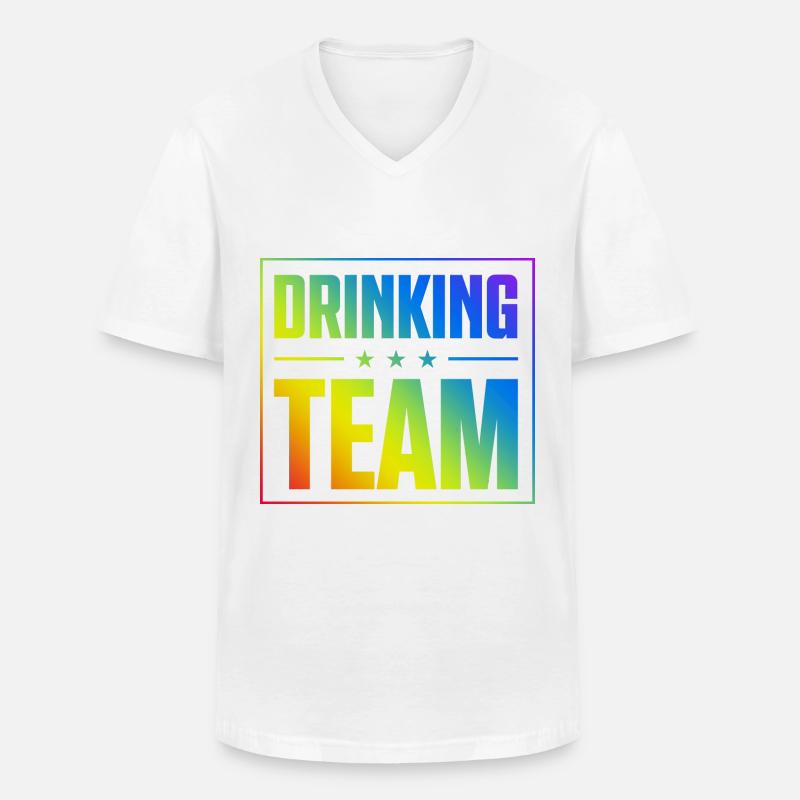 Drinking Team - Männer-T-Shirt mit V-Ausschnitt - Weiß