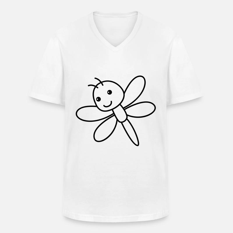 Drachenfliege libelle - Männer-T-Shirt mit V-Ausschnitt - Weiß