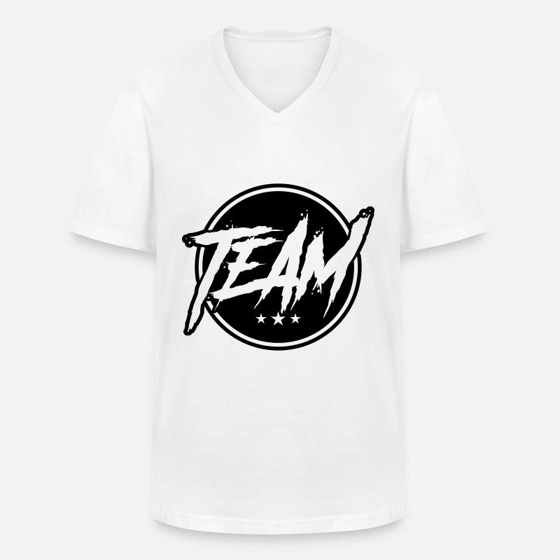 team kreis - Männer-T-Shirt mit V-Ausschnitt - Weiß