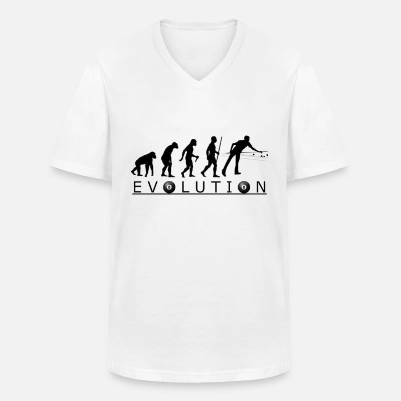 Evolution Pool Billard - Männer-T-Shirt mit V-Ausschnitt - Weiß