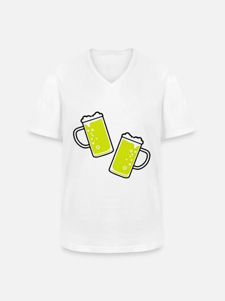 Bierglas Bierkrug Bier - Männer-T-Shirt mit V-Ausschnitt - Weiß