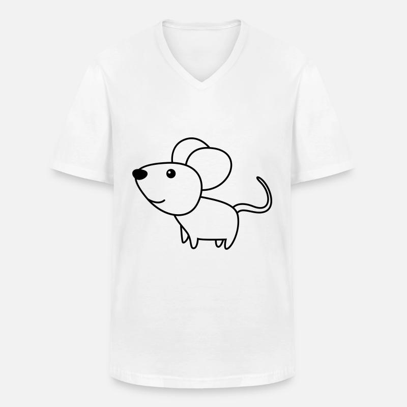 Maus Comic Tier - Männer-T-Shirt mit V-Ausschnitt - Weiß
