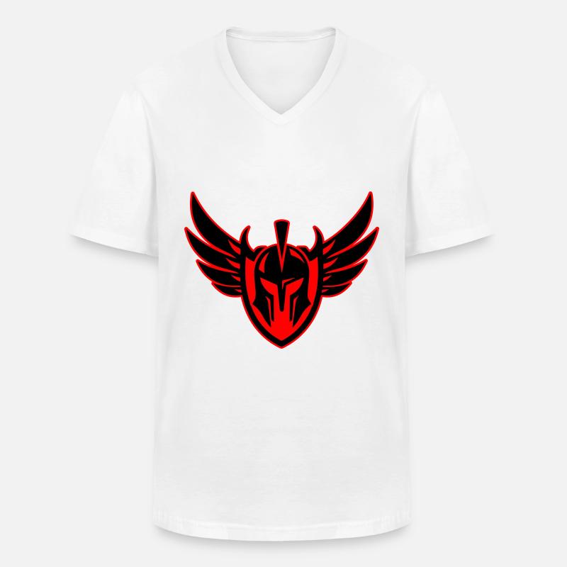 Spartaner Krieger Helm - Männer-T-Shirt mit V-Ausschnitt - Weiß