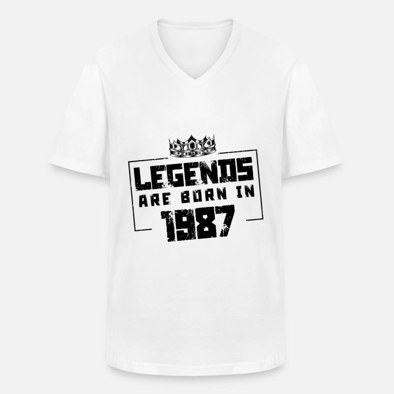 1987 legends born in - Männer-T-Shirt mit V-Ausschnitt - Weiß