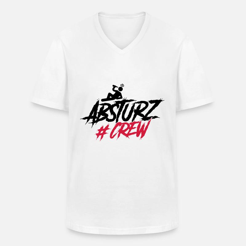 absturz crew - Männer-T-Shirt mit V-Ausschnitt - Weiß