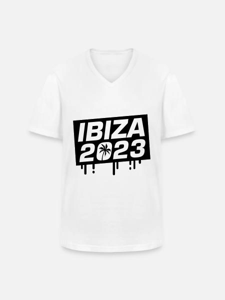 Ibiza 2023 - Männer-T-Shirt mit V-Ausschnitt - Weiß