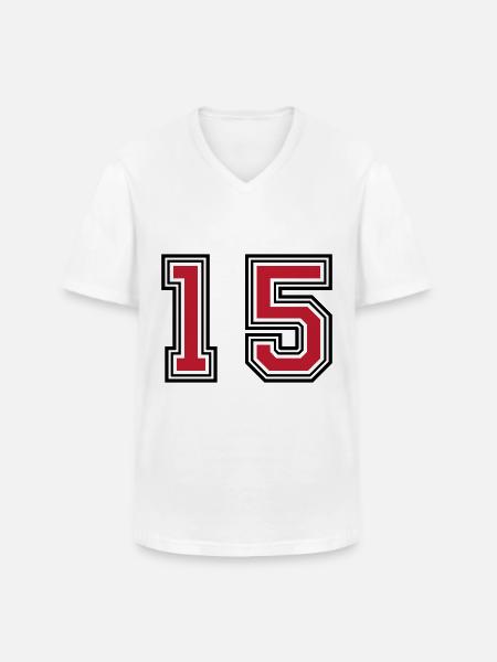 15 symboles numériques - T-shirt col V Homme - blanc