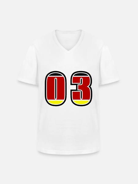 3 Number Germany Jersey - Men's V-Neck T-Shirt - white