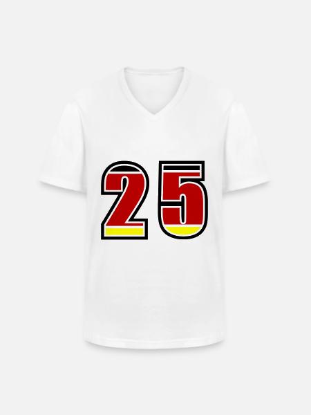 25 Number Germany Jersey - Men's V-Neck T-Shirt - white