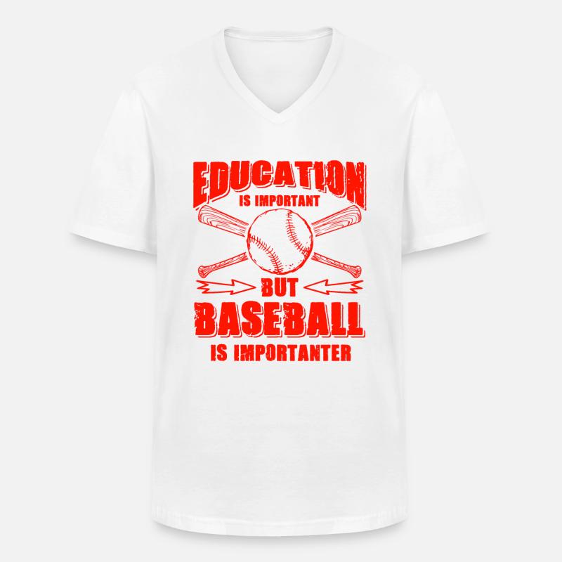 baseball lustiger spruch - Männer-T-Shirt mit V-Ausschnitt - Weiß
