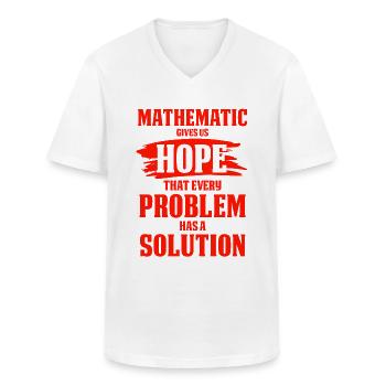 mathématiques - T-shirt col V Homme - blanc - Devant - AI Model Male 185 light (185cm)