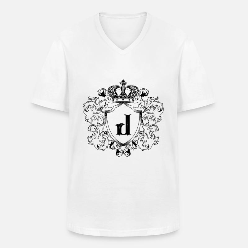 J Buchstabe Wappen - Männer-T-Shirt mit V-Ausschnitt - Weiß
