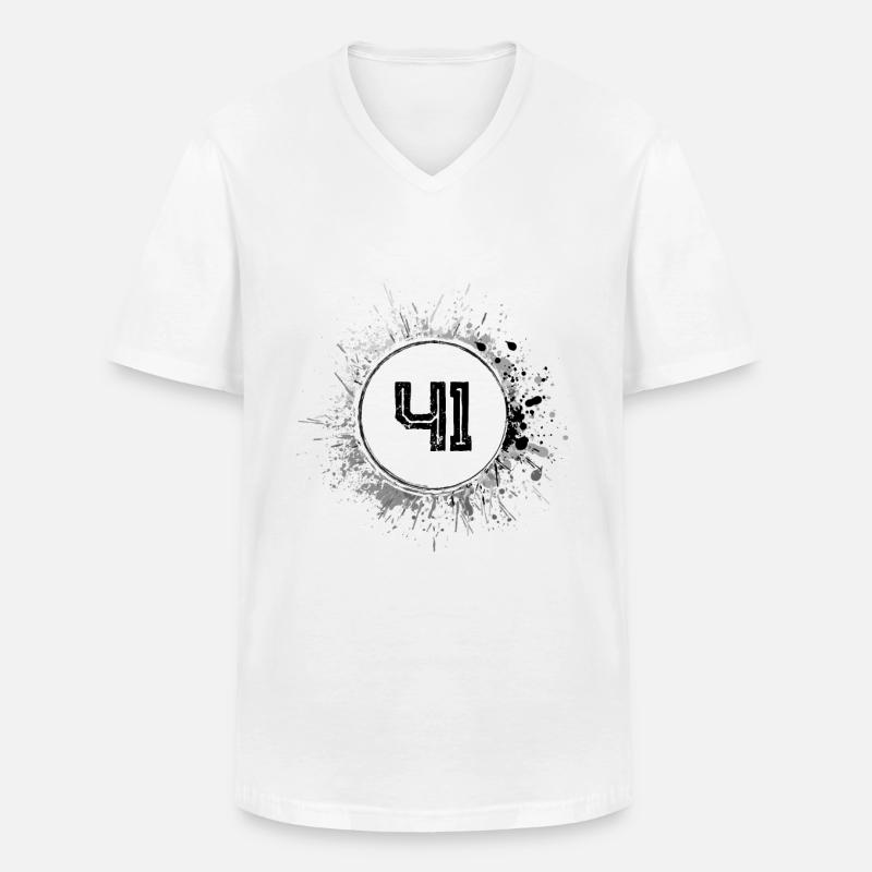 41 Nombre d’objets blob - T-shirt col V Homme - blanc