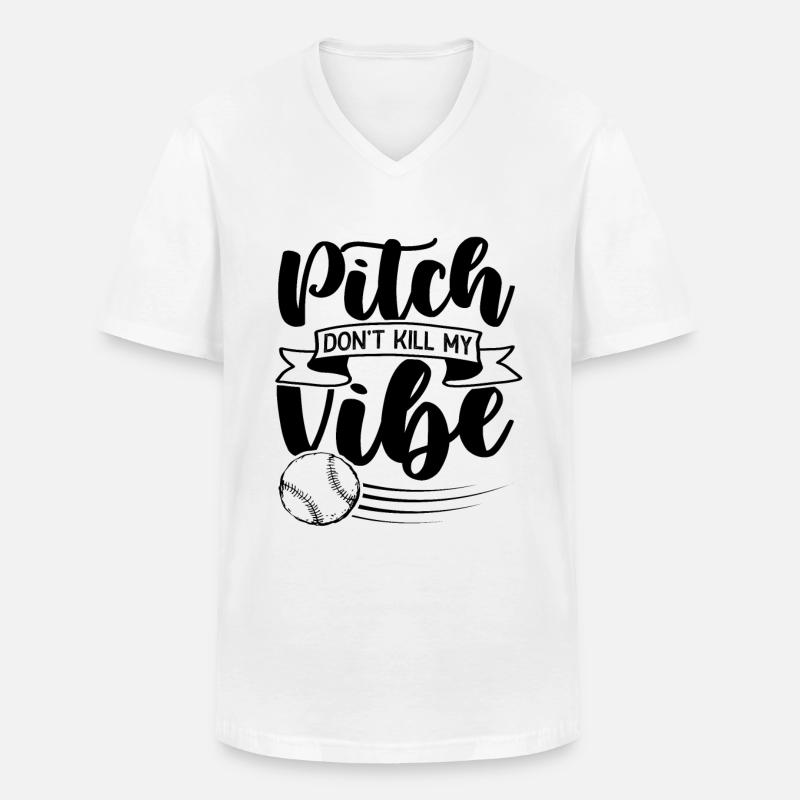 baseball vibe - Männer-T-Shirt mit V-Ausschnitt - Weiß