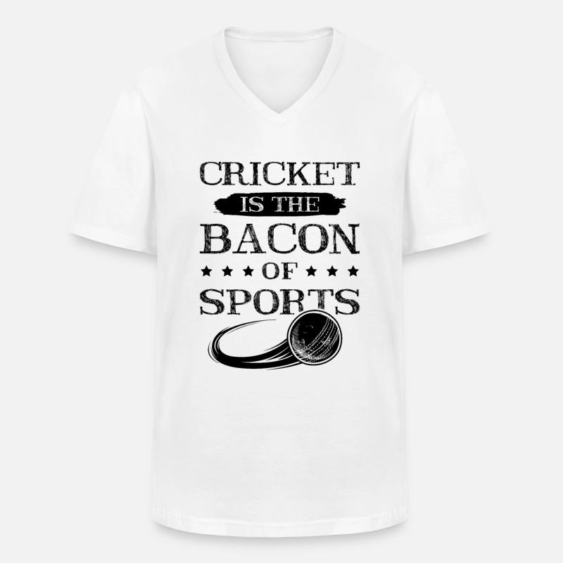 cricket bacon - Männer-T-Shirt mit V-Ausschnitt - Weiß