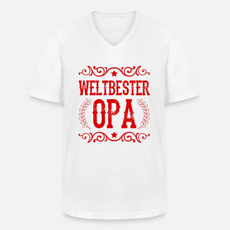 Weltbester Opa - Männer-T-Shirt mit V-Ausschnitt - Weiß