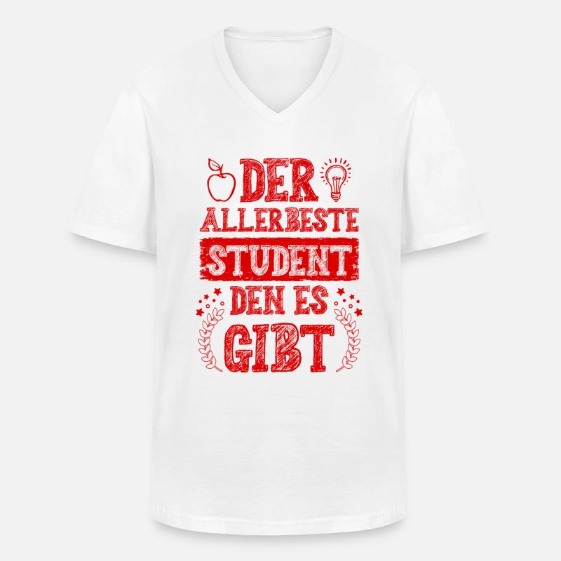 Allerbester Student - Männer-T-Shirt mit V-Ausschnitt - Weiß